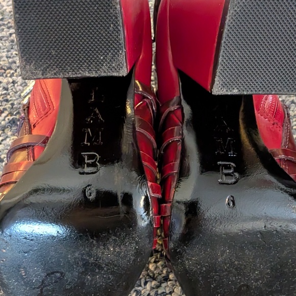 AMAZING L.A.M.B. LAMB GWEN STEFANI RED HIGH HEELED BOOTS WOMEN'S SIZE 6 - Picture 7 of 8